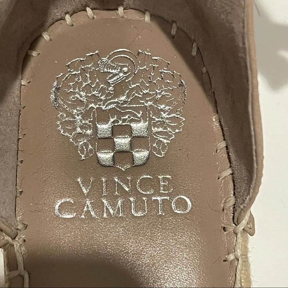 Vince Camuto Binadee Espadrille Ankle Tie Platform Leather Size 9.5